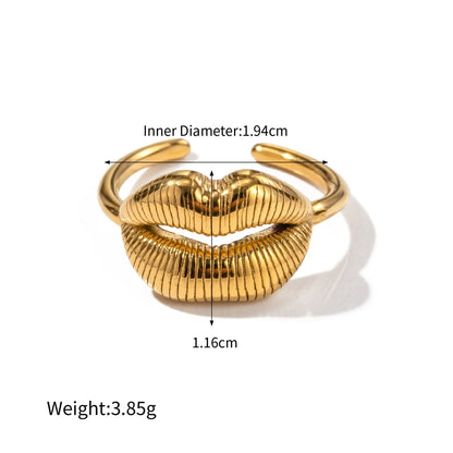 Mouse Pearl Gold Ring – Creative PVD Stainless Steel 18K Gold Plated Jewelry, Waterproof & Tarnish-Free for Stylish Women