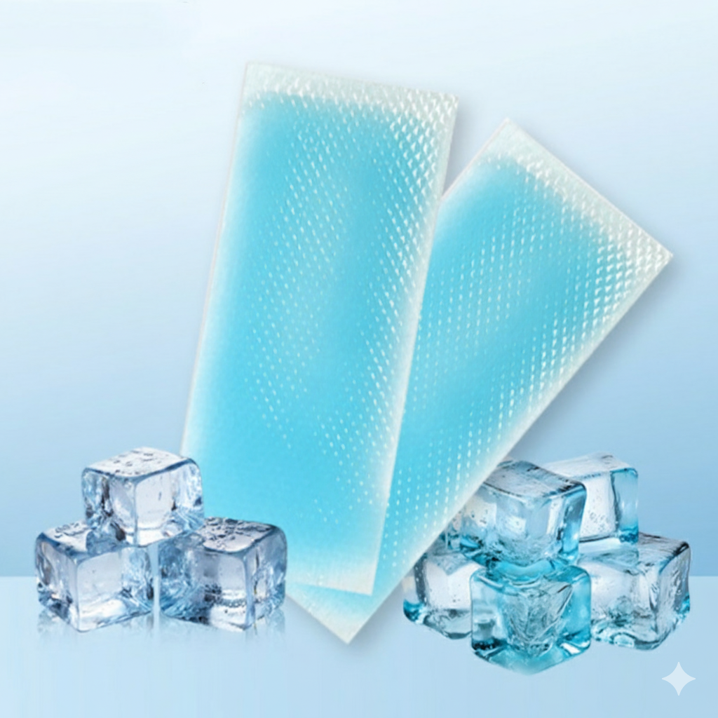 Disposable Cooling Gel Pads – Ice Packs for Heat Relief and Cooling, Portable 8-Hour Cold Compress, Non-Slip Design, No Charging Required