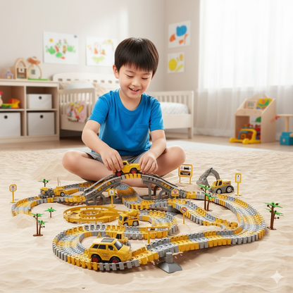 Race Track Construction Toy Set – 236pcs Building Playset for Boys Ages 3–7, Creative Gift for Toddlers and Kids