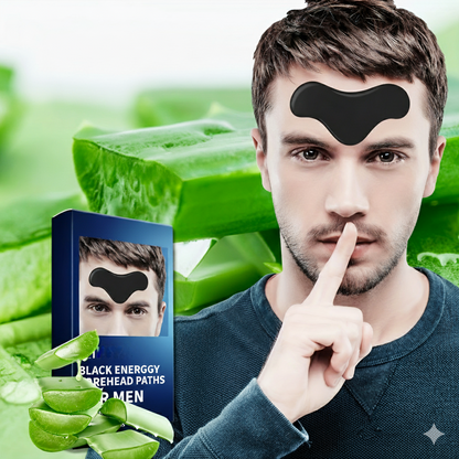 Black Energy Collagen Forehead Patches – 3-Box Set of Anti-Wrinkle Moisturizing Patches for Men, Deep Hydration and Revitalizing Skin Care
