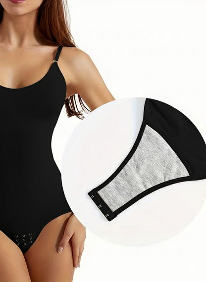 Women’s Seamless Bodysuit – Black Everyday Tummy Control Shaper with Butt Lifting, Compression Waist Trainer, and Breathable Nylon Fabric