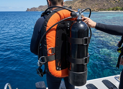 Scuba Diving Tank Adapter - Black Aluminum Single Tank Backplate Connector for Professional Diving BCD Equipment Setup