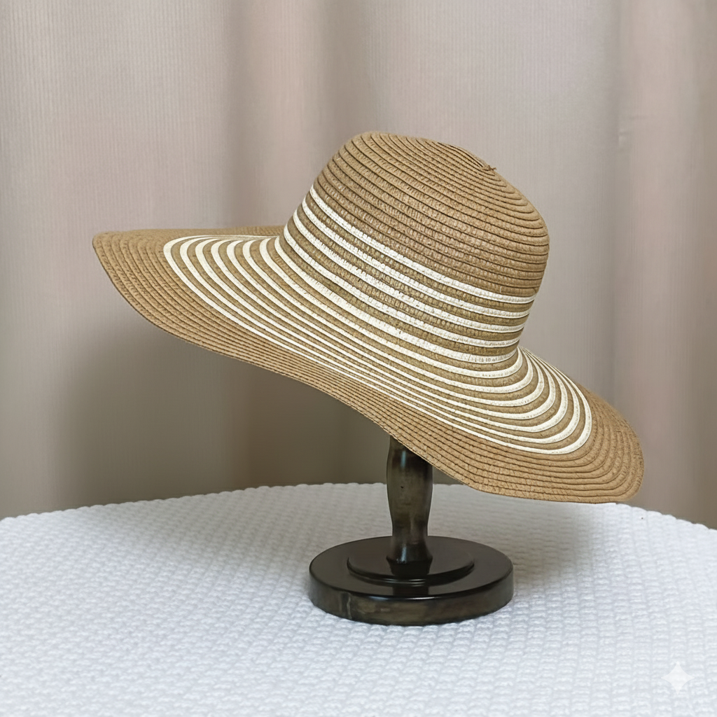 Bohemian Wide Brim Straw Hat and Bag Set – Women’s Summer Sun Hat with Matching Shoulder Bag, Beach and Travel Ready