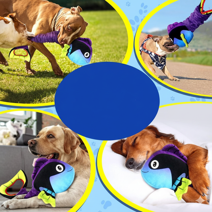 Interactive Squeaky Clownfish Dog Toy – Durable Plush Tug & Chew Toy for Small and Large Dogs with Fun Sound Effects for Play & Training