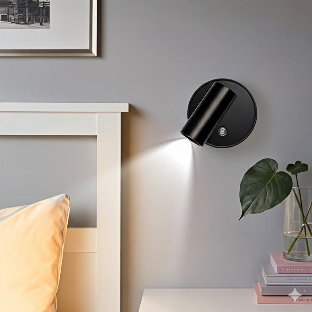 USB Rechargeable Smart LED Magnetic Wall Light – Spotlight with Touchpad Control, Adjustable Angle, Modern Design for Home, Office, and Ambient Lighting