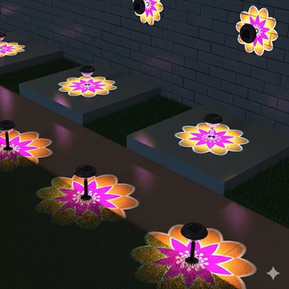 Waterproof LED Solar Outdoor Lights –  Flower Illumination Garden Landscape Lamps for Pathway, Patio, Driveway, and Energy-Saving Night Décor