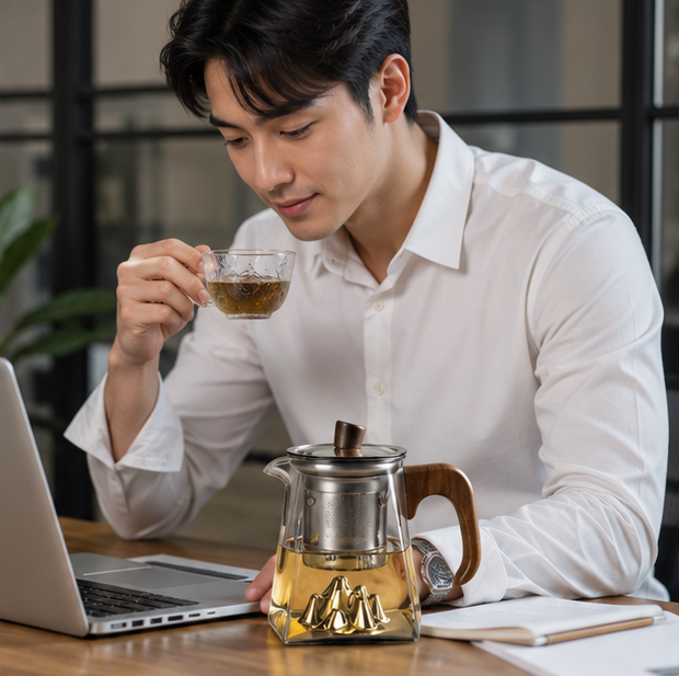 Glass Teapot with Infuser - Heat Resistant Tea Brewing Kettle for Herbal Tea, Flower Tea and Everyday Use