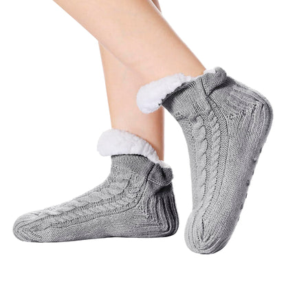 Electric Heated Foot Warmer Socks – Fleece-Lined Thermal Slipper Socks with Gel Grips, No-Slip Cozy Winter Indoor Heating for Men and Women