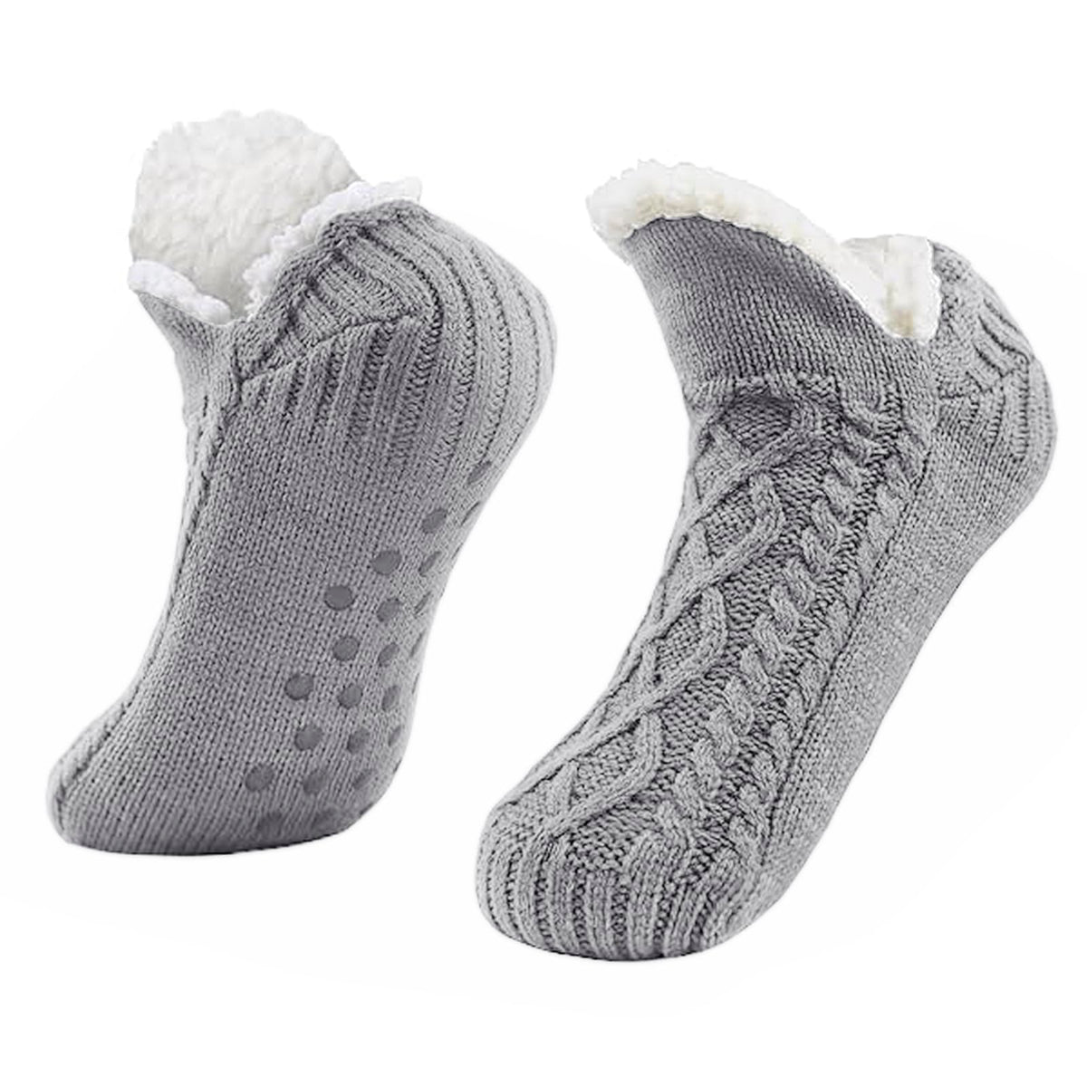 Electric Heated Foot Warmer Socks – Fleece-Lined Thermal Slipper Socks with Gel Grips, No-Slip Cozy Winter Indoor Heating for Men and Women