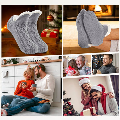 Electric Heated Foot Warmer Socks – Fleece-Lined Thermal Slipper Socks with Gel Grips, No-Slip Cozy Winter Indoor Heating for Men and Women