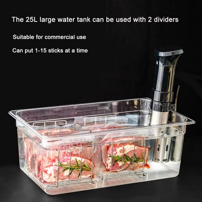 Adjustable Sous Vide Rack – 304 Stainless Steel Vacuum Pouch Separator for 11L & 25L Containers, Compatible with Immersion Circulators