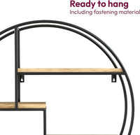 Industrial round wall shelf