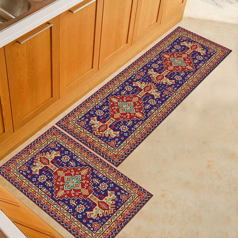 Non-Slip Kitchen Floor Mat & Runner – Printed Flannel with Dot-Grip Backing, 13 Prints