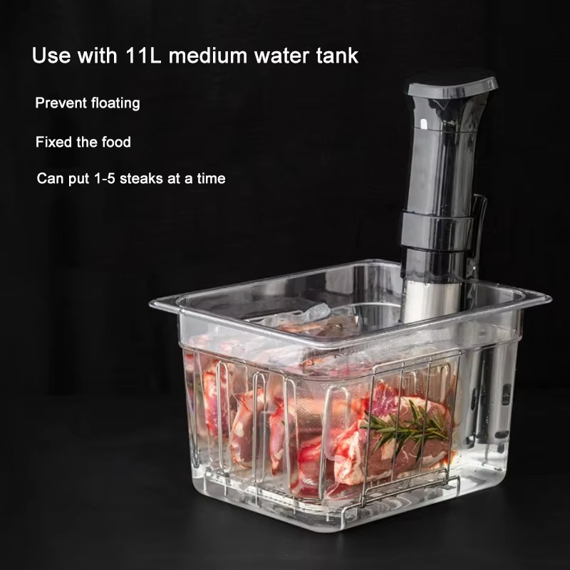 Adjustable Sous Vide Rack – 304 Stainless Steel Vacuum Pouch Separator for 11L & 25L Containers, Compatible with Immersion Circulators