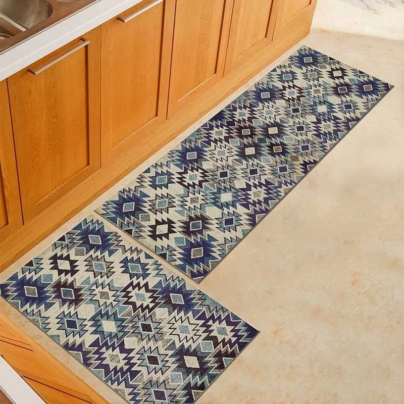 Non-Slip Kitchen Floor Mat & Runner – Printed Flannel with Dot-Grip Backing, 13 Prints