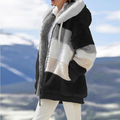 Multicolored Hooded Coat
