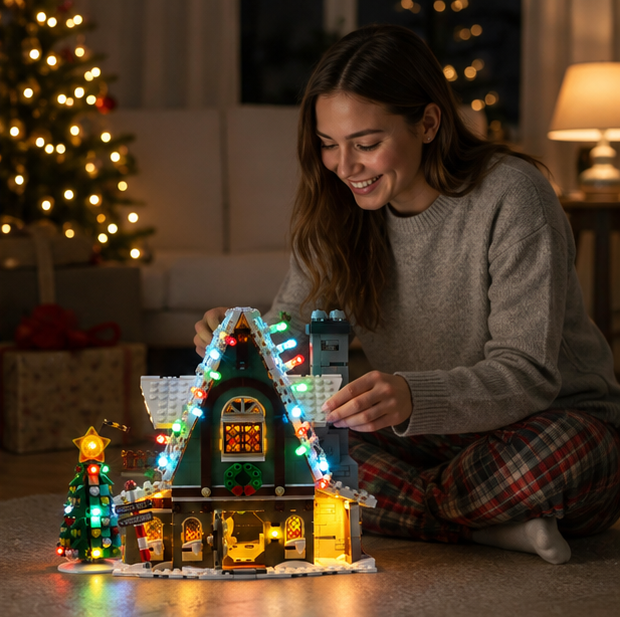 LED Light Kit for LEGO Gingerbread House – Decorative Christmas Lighting Upgrade Compatible with Building Block Display Models