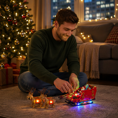 LED Light Kit for LEGO Santa's Sleigh – Decorative Lighting Upgrade for Christmas Building Block Display Models