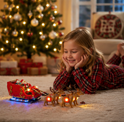 LED Light Kit for LEGO Santa's Sleigh – Decorative Lighting Upgrade for Christmas Building Block Display Models