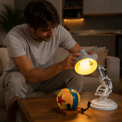 LED Light Kit for Pixar Luxo Jr Model-Decorative Lighting Upgrade Compatible with Building Block Displays