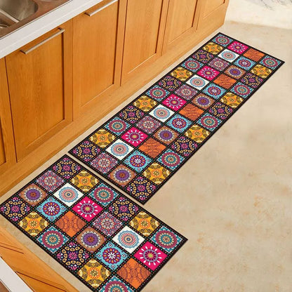 Non-Slip Kitchen Floor Mat & Runner – Printed Flannel with Dot-Grip Backing, 13 Prints