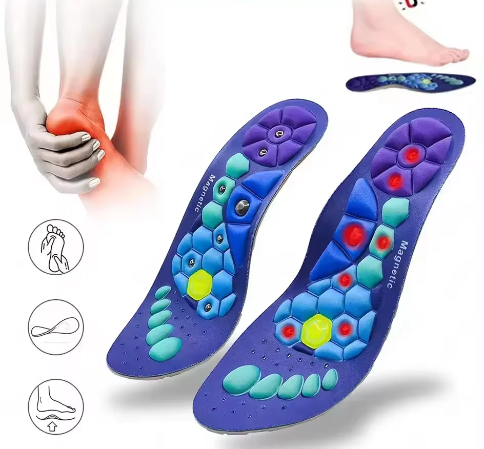 Acupressure Magnetic Therapy Insoles – Slimming Breathable Arch Support Cushion for Running Shoes, Improves Circulation & Foot Health Care