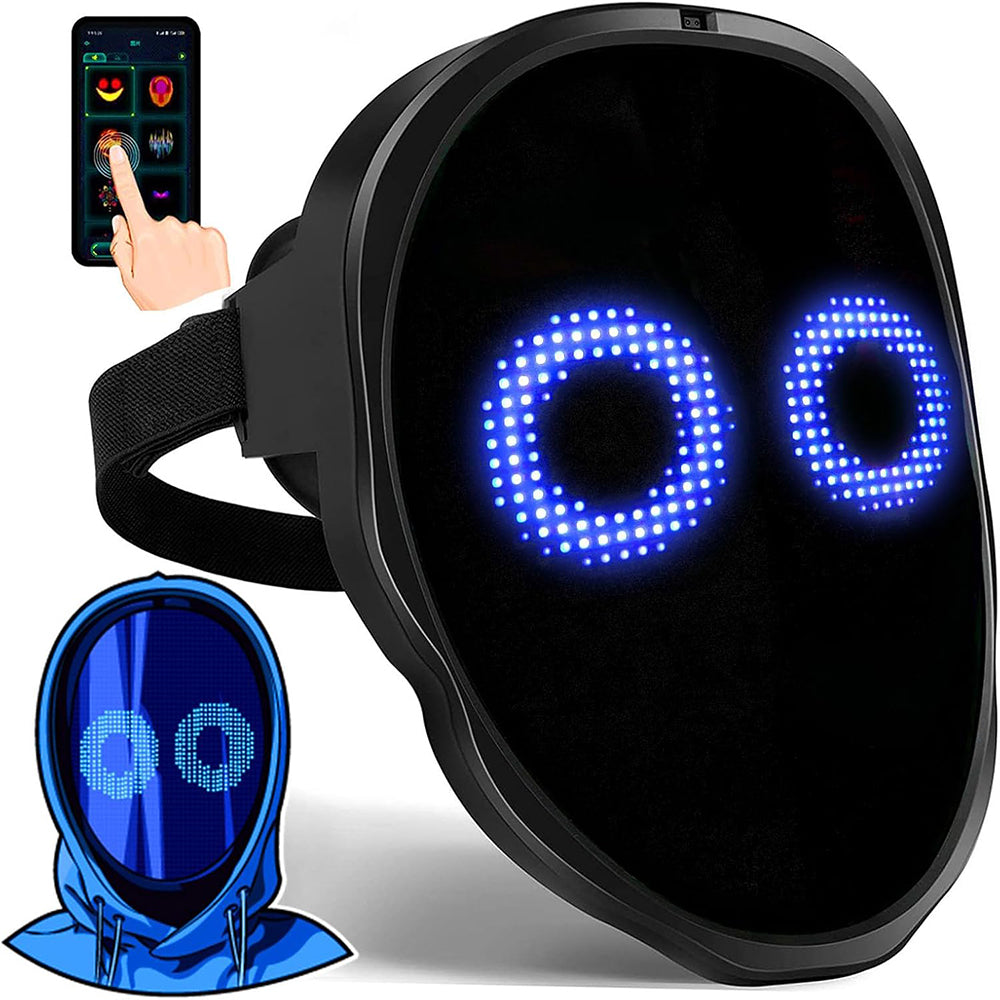 Gesture-Sensing LED Face Display – Interactive Light-Up Face-Changing Device with Hands-Free Controls for Parties, Costumes, Events and Creative Entertainment