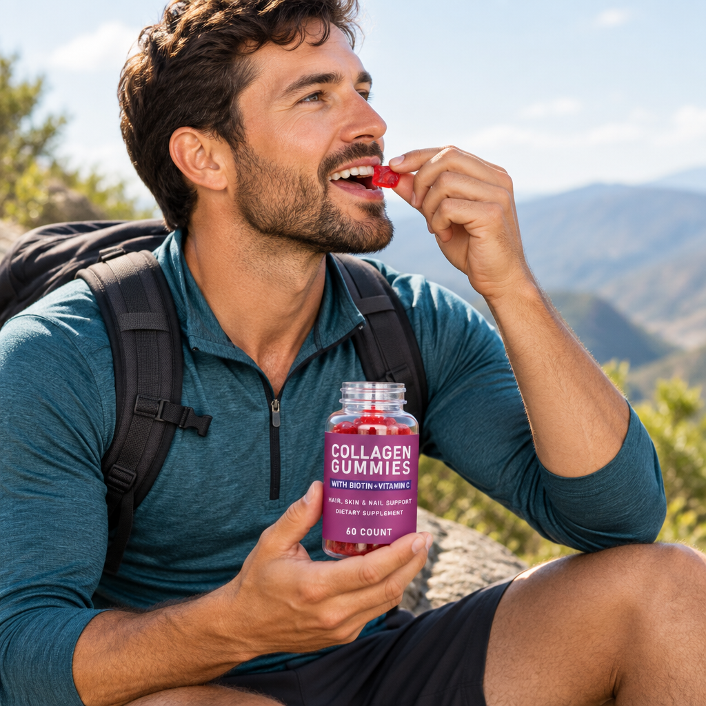 Collagen Biotin Gummy Bears – Chewable Daily Beauty Supplement with Collagen and Biotin in a Convenient, Delicious Gummy Format