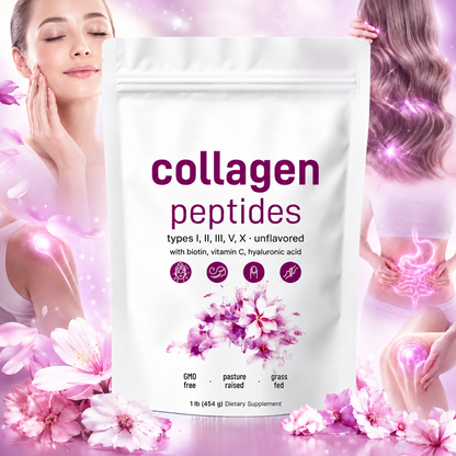 Multi Collagen Peptides Powder – Hydrolyzed Protein Blend with Types I, II, III, V and X for Convenient Daily Collagen Supplementation