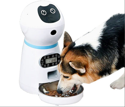 Automatic Robot Pet Feeder – 3.5L Smart Food Dispenser for Cats and Dogs with Convenient Scheduled Feeding and Large-Capacity Meal Storage