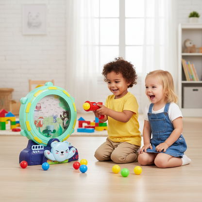 Interactive Catch Ball Machine – Cartoon Animal Toy for Toddlers with Indoor Play, Early Learning Activities and Hand-Eye Coordination