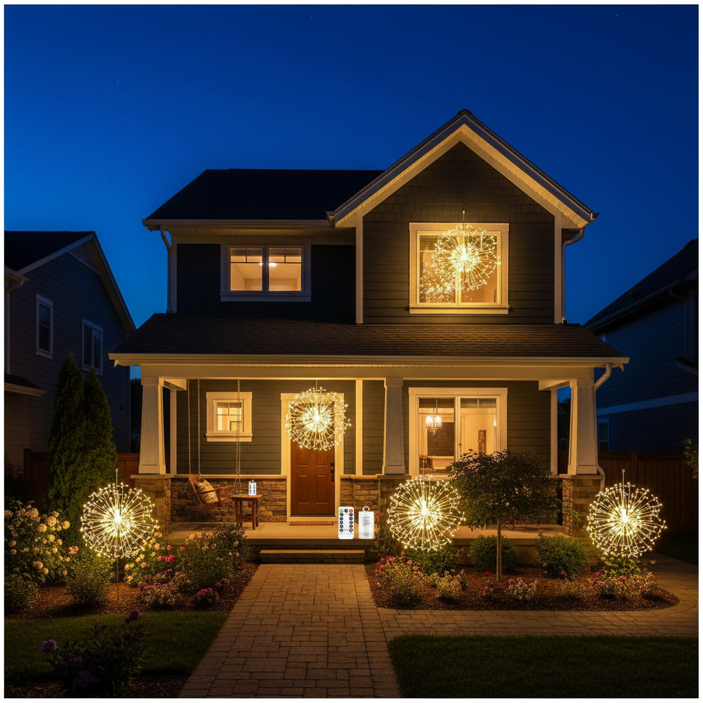 Dandelion Firework LED Lights – Remote Controlled Starburst Fairy Lights for Christmas, Weddings and Outdoor Decor
