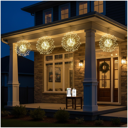 Dandelion Firework LED Lights – Remote Controlled Starburst Fairy Lights for Christmas, Weddings and Outdoor Decor