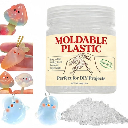 Reusable Thermoplastic Pellets – Transparent Moldable Craft Granules for DIY Projects, Temporary Repairs, Custom Shapes and Creative Handcraft Applications