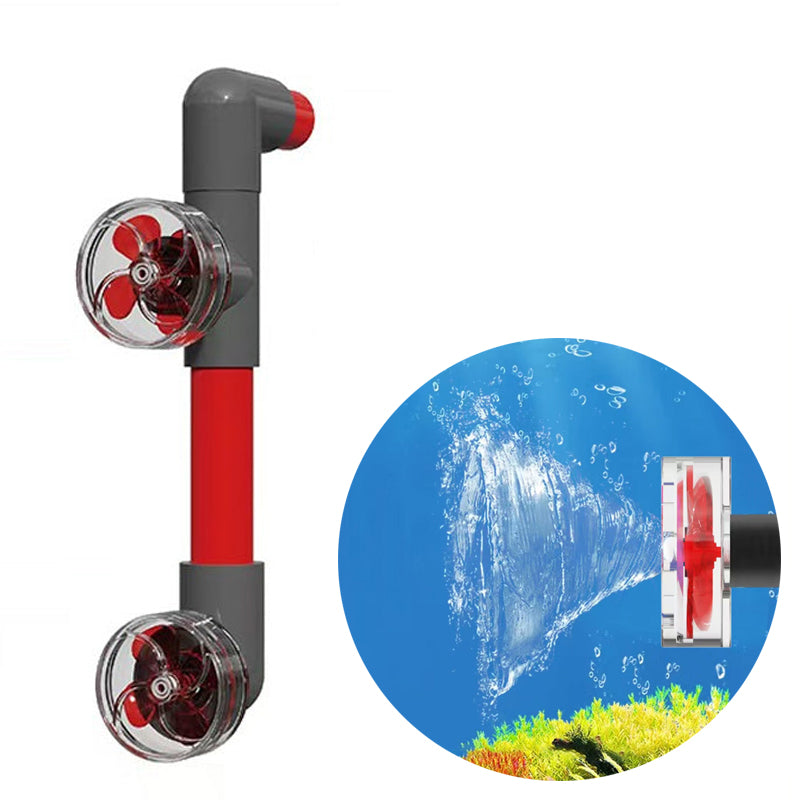 Auto-Rotating 4-Blade Aquarium Fan Kit – Fish Tank Outlet Accessory with Clover-Style Flow Rotation, Filter Screen Compatibility & Enhanced Water Circulation