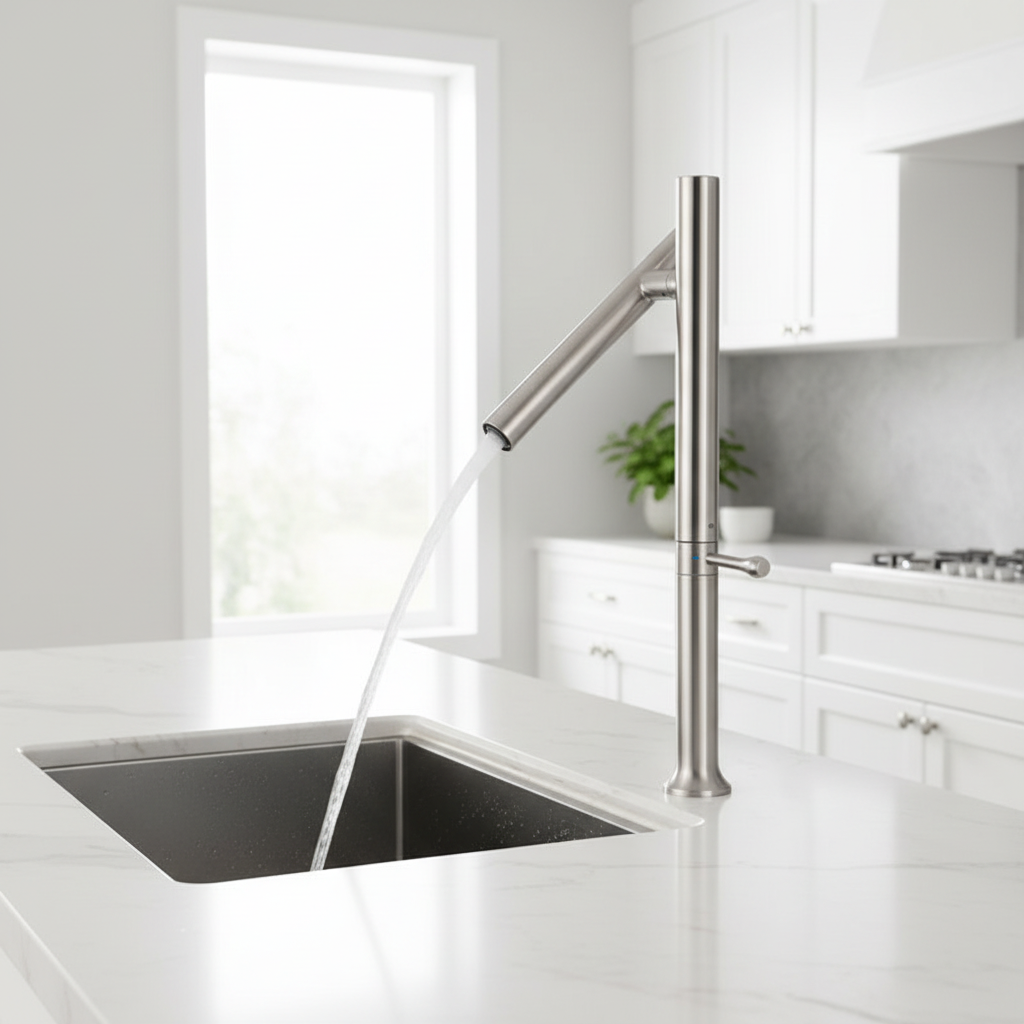 Stainless Steel Kitchen Faucet – Folding 360° Rotating Hot and Cold Mixer Tap with Ceramic Valve for Modern Sink Upgrades