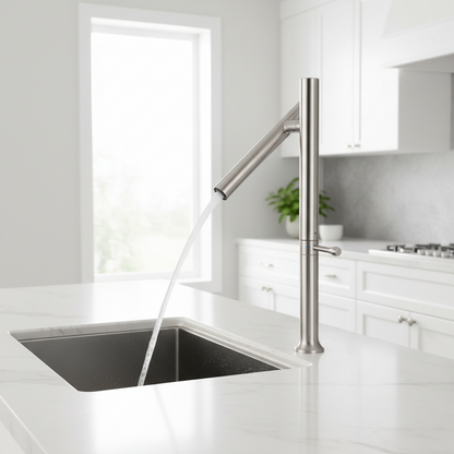 Stainless Steel Kitchen Faucet – Folding 360° Rotating Hot and Cold Mixer Tap with Ceramic Valve for Modern Sink Upgrades