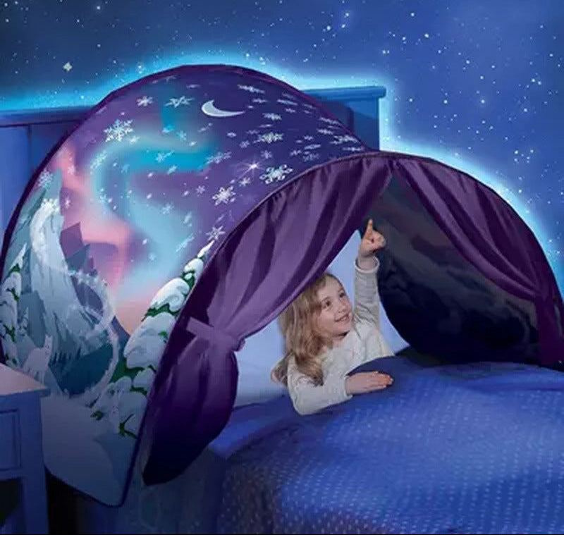 Children's Starry Bed Tent Canopy - Foldable Light Blocking Bed Cover with Mosquito Protection for Kids, Babies and Cozy Sleep Spaces