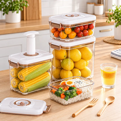 Vacuum Food Storage Container – Sealed Grain Tank and Drainable Refrigerator Fresh-Keeping Box for Organized, Space-Saving Kitchen Food Storage