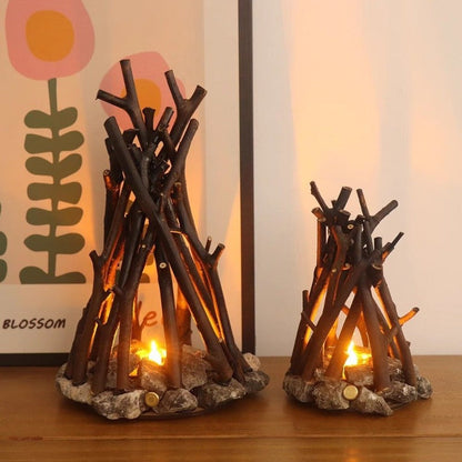 Handmade Stone Branch Night Light – Retro Ecological LED Ambient Lamp for Desktops, Bars and Counters with Artistic Natural Home Decor
