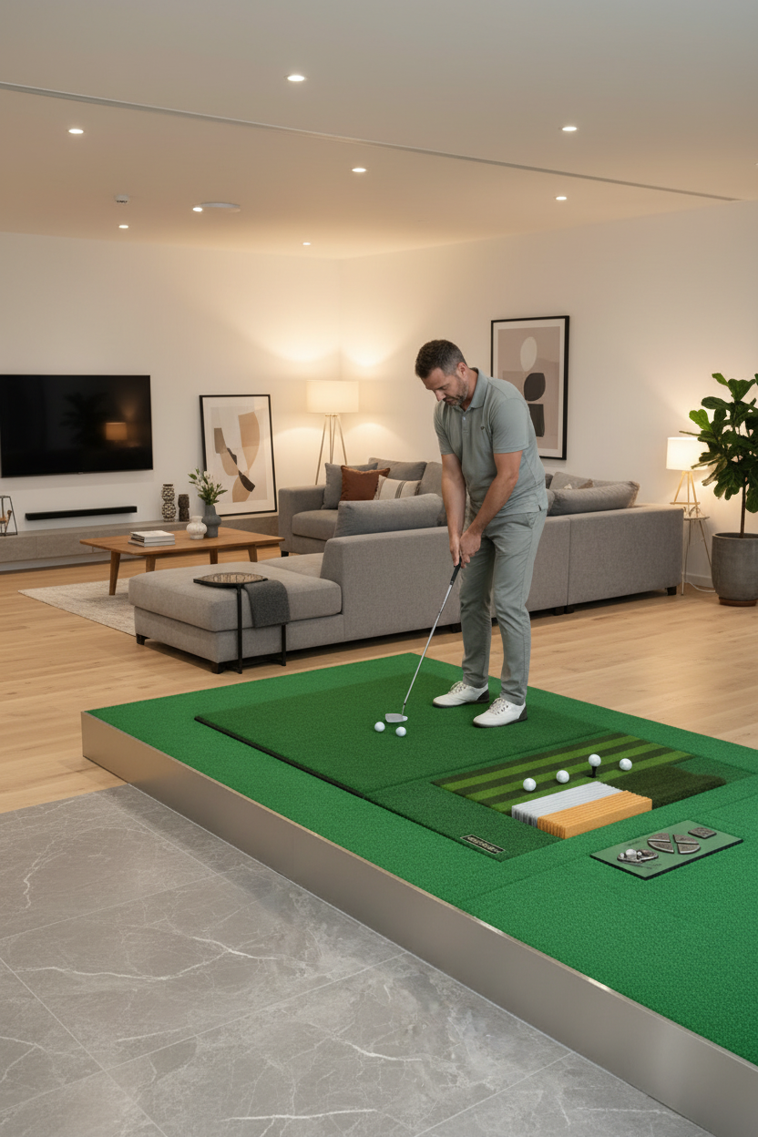 Golf Simulator Turf Mat – 1040x350MM Striated Swing Practice Surface for Indoor Training, Simulator Setups and Consistent Club Contact Feedback