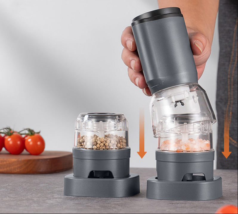 Rechargeable Electric Pepper Grinder Set – Automatic Salt and Pepper Mills with Adjustable Coarseness, One Hand Operation and Premium Kitchen Convenience