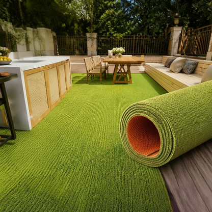 Faux Grass Area Rug – Non-Slip Artificial Turf Mat for Indoor and Outdoor Spaces, Doorways, Bedrooms and Noise-Reducing Floor Decor