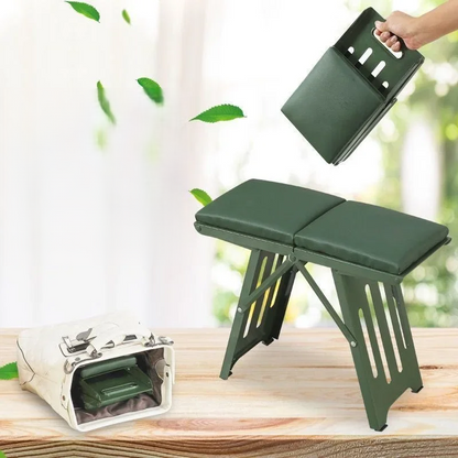 Portable Folding Camping Stool Chair – Lightweight Thickened Steel Seat for Fishing, Hiking, Dormitory, and Travel