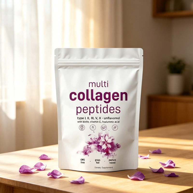 Multi Collagen Peptides Powder – Hydrolyzed Protein Blend with Types I, II, III, V and X for Convenient Daily Collagen Supplementation
