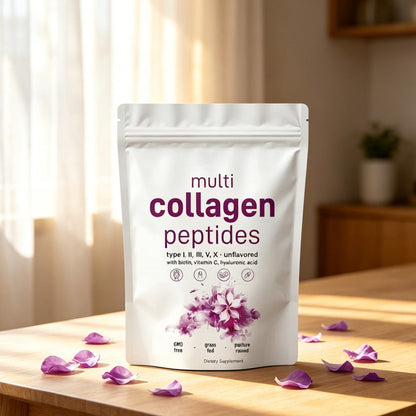 Multi Collagen Peptides Powder – Hydrolyzed Protein Blend with Types I, II, III, V and X for Convenient Daily Collagen Supplementation