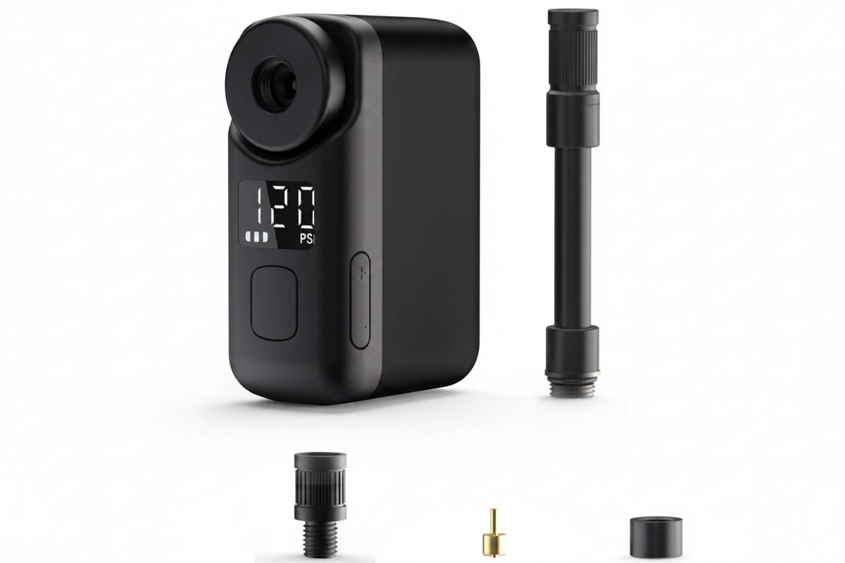 Mini Cordless Bike Tire Inflator – Portable 120PSI Electric Air Pump with Digital Screen, 450mAh Battery and Fast USB Charging
