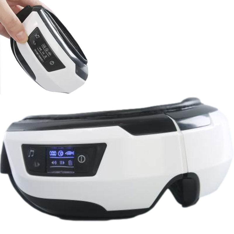 Air Pressure Heated Smart Eye Massager - 4D Eye Care Device with Bluetooth Music, Relaxation Tool for Eye Fatigue Dark Circles Relief
