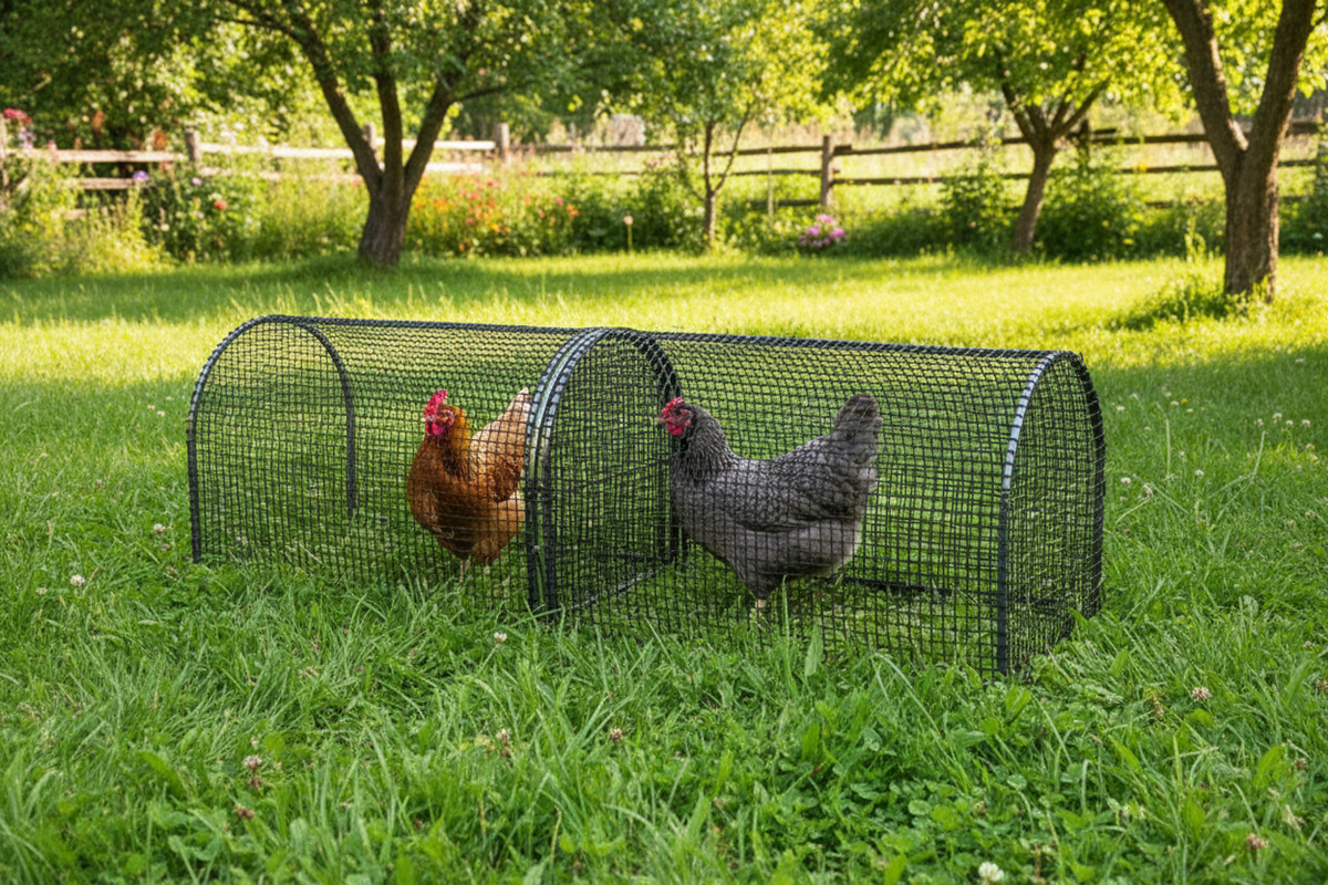 Folding Chicken Run Tunnel – 1-Meter Thickened Plastic Poultry Fence for Safe Outdoor Exercise, Backyard Roaming and Household Chicken Enclosures