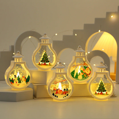 Portable Christmas Candle Wind Lamp – Snowman, Santa & Elk Table Lantern for Holiday Home Décor, Festive Lighting & Gift Giving